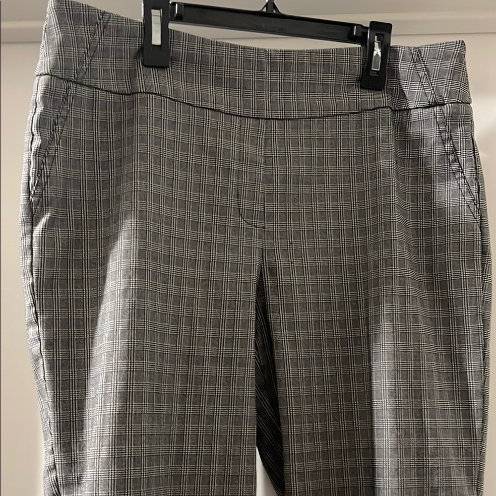 Gray Plaid Women's Trousers